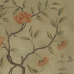 Обои ручная роспись Gustavian Tree of Life Special Colourway on brown Williamsburg варинант исполнения - 1 | Loft Concept в Омске