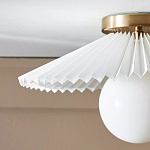 Потолочный светильник с белым плиссированным абажуром Headquarters варинант исполнения - 3 | Loft Concept в Омске