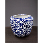 Кашпо с орнаментом в сочетании белого и синего цвета Artistic Flowerpot варинант исполнения - 3 | Loft Concept в Омске