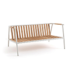 Садовый 2-х местный диван с подлокотниками из тика White варинант исполнения - 5 | Loft Concept в Омске