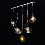 Люстра линейная с 5-ю разноцветными стеклянными плафонами Kaleido варинант исполнения - 3 | Loft Concept в Омске