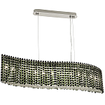 Линейная люстра изогнутой формы с хрустальными подвесками Crystal Art Chrome Green Linear Chandelier варинант исполнения - 2 | Loft Concept в Омске
