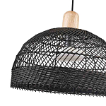 Подвесной светильник с округлым абажуром из черного ротанга Wicker Furniture варинант исполнения - 3 | Loft Concept в Омске