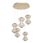 Люстра светодиодная с стеклянными волнообразными плафонами Amphora of Light варинант исполнения - 3 | Loft Concept в Омске