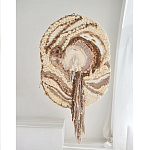 Овальный Современный Гобелен Абстракция в бежевых тонах Shallow варинант исполнения - 4 | Loft Concept в Омске