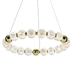 Люстра подвесная кольцевая с прозрачными рифлеными шарообразными плафонами Crystal Globule варинант исполнения - 1 | Loft Concept в Омске