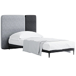 Кровать с большим мягким изголовьем Unity Grey Bed варинант исполнения - 3 | Loft Concept в Омске