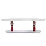 Дизайнерский журнальный стол на 2-х фигурных ножках с подстольем Lycad варинант исполнения - 1 | Loft Concept в Омске