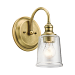 Бра с прозрачным стеклянным абажуром в форме цилиндра Kichler варинант исполнения - 7 | Loft Concept в Омске