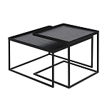 Комплект столиков с квадратными столешницами черные Black Table Combination варинант исполнения - 1 | Loft Concept в Омске
