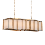 Люстра прямоугольная с каркасом золотого цвета Soft Glow Lamps варинант исполнения - 2 | Loft Concept в Омске