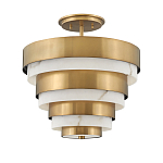 Потолочный светильник многоярусный с чередованием латунных и белых колец Hinkley  варинант исполнения - 1 | Loft Concept в Омске