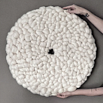 Панно на стену из шерсти мериноса Белый Круг  варинант исполнения - 4 | Loft Concept в Омске