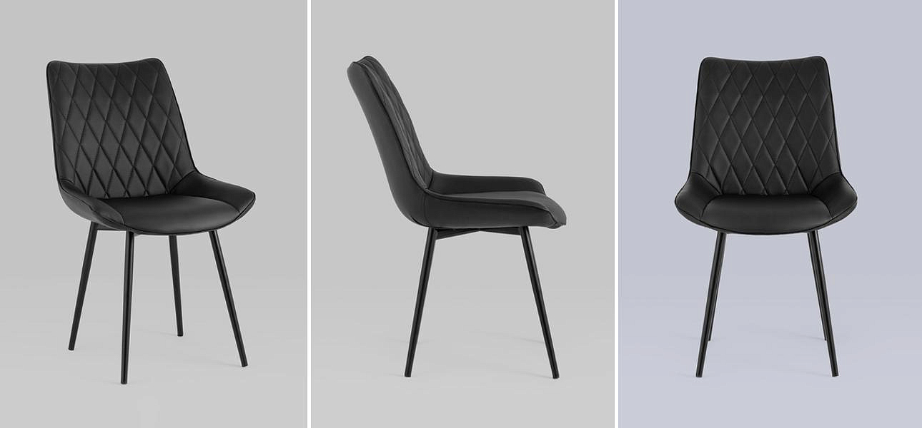 Стул Seoul S Chair Черная Экокожа Стул Seoul S Chair Черная Экокожа - Loft-Concept в Омске
