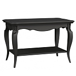 Стол журнальный черный из массива бука с полкой в стиле прованс Black Provence варинант исполнения - 1 | Loft Concept в Омске