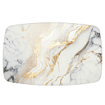 Обеденный стол с прямоугольной столешницей из стекла на черных металлических ножках White Marble варинант исполнения - 2 | Loft Concept в Омске