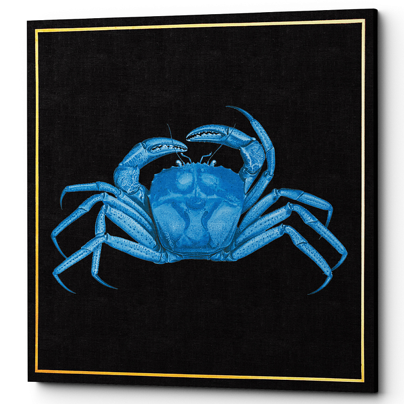 Постер Blue Crab Poster Черный Морская синь в Омске | Loft Concept 