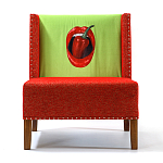 FUN Armchair "Chili Pepper" Red Дизайнерское кресло с цветным принтом варинант исполнения - 1 | Loft Concept в Омске