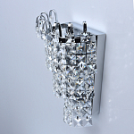 Бра настенное цвета хром с прозрачными квадратными хрустальными подвесками Crystal Regena варинант исполнения - 4 | Loft Concept в Омске