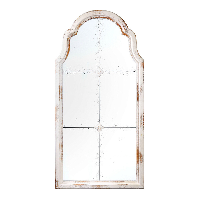 Зеркало-окно настенное в винтажном стиле Venetian Smooth Белый в Омске | Loft Concept 