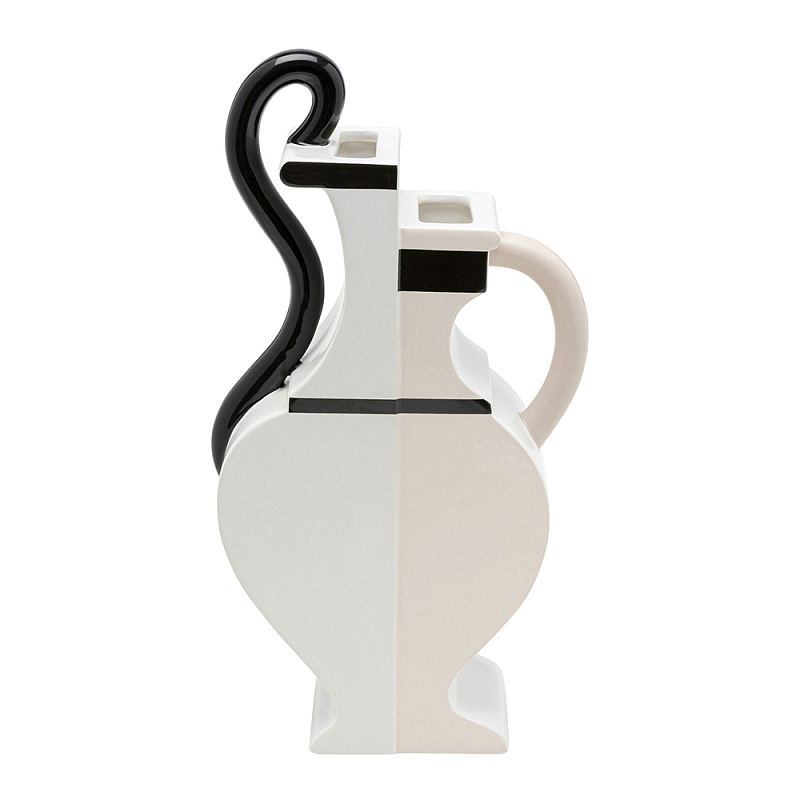 Ваза Concordia Black and White Белый Бежевый Черный в Омске | Loft Concept 