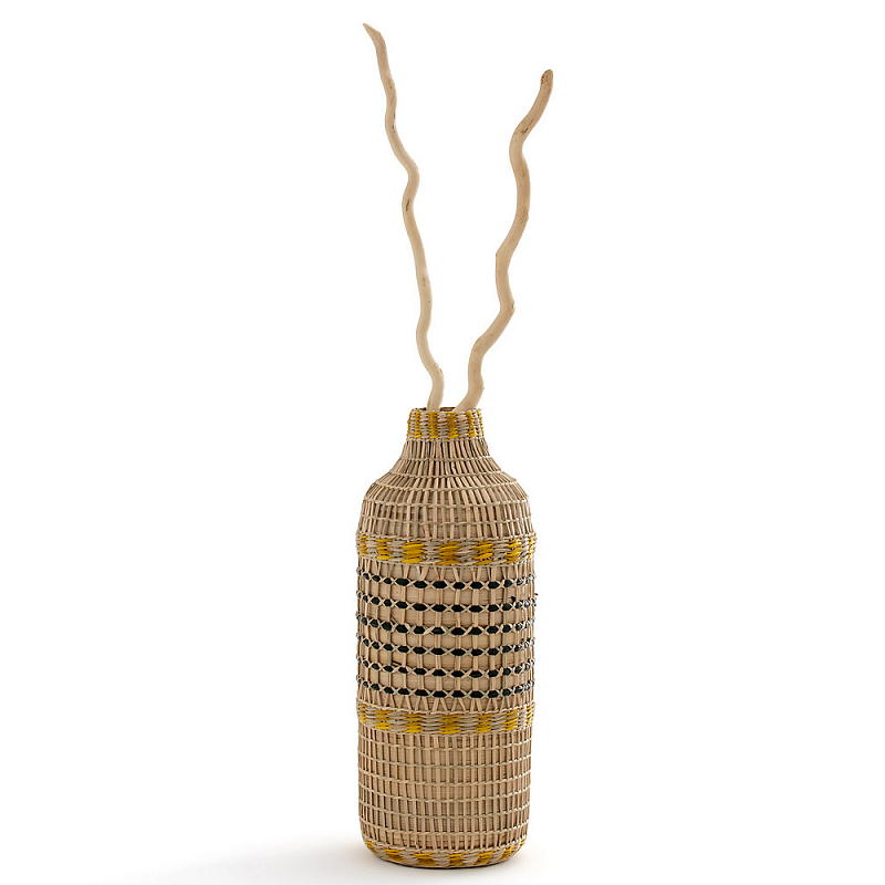 Ваза декоративная из натурального плетеного бамбука Bamboo Decor 42 Бежевый Ваза декоративная из натурального плетеного бамбука Bamboo Decor 42 Бежевый в Омске | Loft Concept