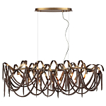 Люстра подвесная линейная с переплетенными металлическими лентами и цепочками Atlantis Chain варинант исполнения - 4 | Loft Concept в Омске