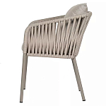 Стул серо-бежевый с декоративным плетением на спинке и подлокотниках Chair Weave варинант исполнения - 6 | Loft Concept в Омске