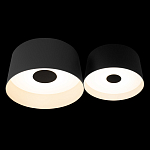 Потолочный светильник с 2-мя цилиндрическими абажурами серого и черного цвета Urban Dome варинант исполнения - 2 | Loft Concept в Омске