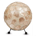 Настольная лампа из перламутра на металлическом каркасе Indonesian Circle варинант исполнения - 2 | Loft Concept в Омске