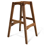 Барный стул со спинкой на 4-х деревянных ножках Коричневый Велюр Vendramin Chair  варинант исполнения - 5 | Loft Concept в Омске