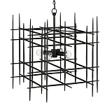 Люстра черная квадратной остроконечной формы Black Square варинант исполнения - 2 | Loft Concept в Омске