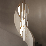 Люстра в современном стиле с 30-ю каскадными светодиодными лампами Golden LED Rain варинант исполнения - 1 | Loft Concept в Омске