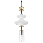 Подвесной светильник со стеклянными элементами и бронзовыми вставками Высота 62 см Gabriel Scott Luna варинант исполнения - 7 | Loft Concept в Омске