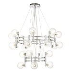 Люстра подвесная с двумя ярусами и 24-ю рельефными прозрачными плафонами из стекла Perforated Glass Bubbles варинант исполнения - 1 | Loft Concept в Омске