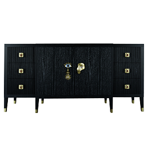 Большой Комод-буфет Elsa Dreams Black с ящиками