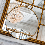 Зеркало настенное в раме золотого цвета с декором птица на ветке Mirror Portal варинант исполнения - 2 | Loft Concept в Омске