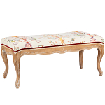 Банкетка из массива бука бежевая с растительным орнаментом Raffael Beige Floral Banquette варинант исполнения - 1 | Loft Concept в Омске