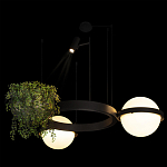 Подвесной светильник с 2-мя шарообразными плафонами и цилиндрическим спотом Light of Еyes варинант исполнения - 7 | Loft Concept в Омске