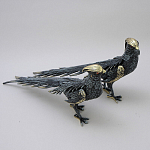 Статуэтка бронзовая пара Фазаны синие Bronze Birds варинант исполнения - 2 | Loft Concept в Омске