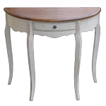 Деревянная консоль полукруглая с ящиком в стиле прованс Interiors Romance варинант исполнения - 1 | Loft Concept в Омске