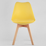 Стул с основой из пластика и мягким сиденьем Arvika Yellow варинант исполнения - 2 | Loft Concept в Омске
