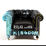 Кресло "Баския и Уорхол" Basquiat Warhol graffiti chair натуральная кожа варинант исполнения - 2 | Loft Concept в Омске