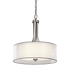 Люстра подвесная с двойным круглым плафоном из органзы и матового стекла Kichler варинант исполнения - 1 | Loft Concept в Омске