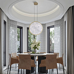 Светодиодный подвесной светильник круглой формы с металлической рамой золотого цвета Marble Glow 47 варинант исполнения - 6 | Loft Concept в Омске