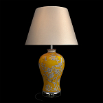 Настольная лампа желтая с изображением белых птиц Flight Among Acacia варинант исполнения - 2 | Loft Concept в Омске