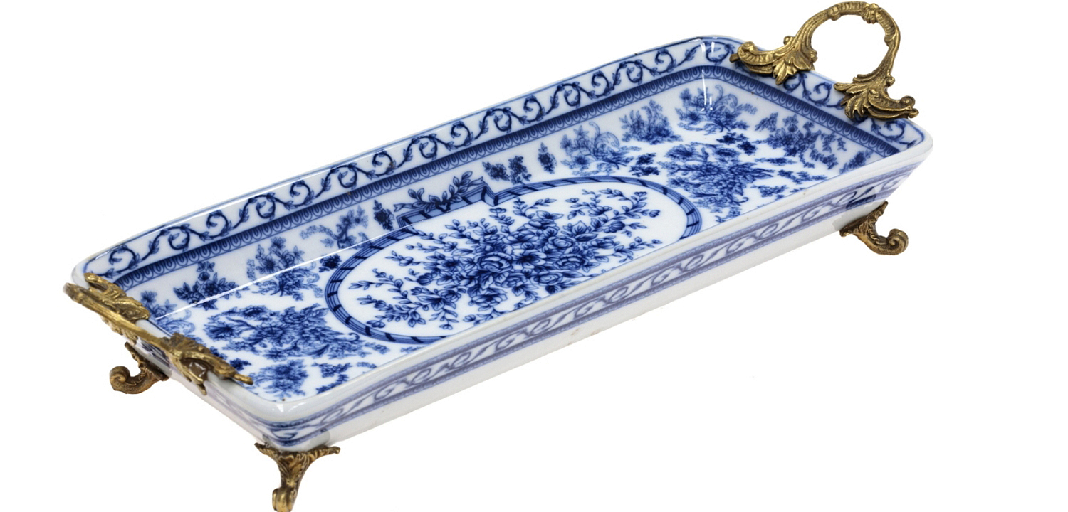 Поднос Orianne Blue and Bronze Поднос Orianne Blue and Bronze - Loft-Concept в Омске