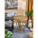 Столик приставной золотистый с орнаментом на столешнице Tanzania варинант исполнения - 4 | Loft Concept в Омске