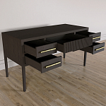 Большой Рабочий стол Primo с 5 выдвижными ящиками Темный орех варинант исполнения - 6 | Loft Concept в Омске