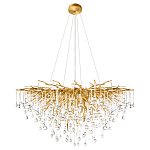 Люстра подвесная с прозрачными стеклянными подвесками в форме капель Диаметр 100 см Droplet Chandelier варинант исполнения - 2 | Loft Concept в Омске